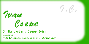 ivan csepe business card